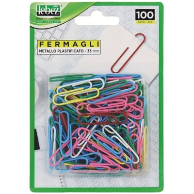 Lebez - FERMAGLI PER CARTA metallo plastificato
