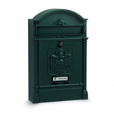Cassetta postale per rivista Poste Regie alluminio pressofuso verniciato verde marmo antico - SILMEC
