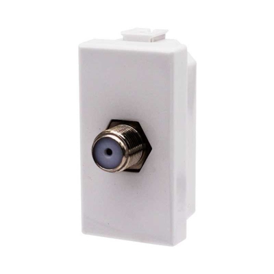 Tv Sat Connettore 1 Modulo Bianco -Compatibile Bticino Matix - SANDASDON