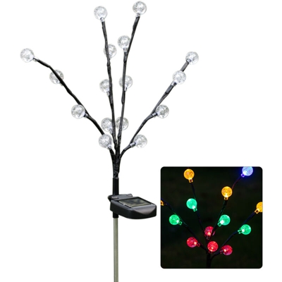 16 LED Luci solari Rotonda Palla da giardino a forma di palo Luce multicolore Percorso passerella Patio Illuminazione solare Impermeabile Paesaggio