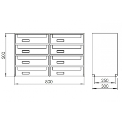 Casellario postale alluminio passante SC6 8 posti alluminio silver da 8 posti - SILMEC precio