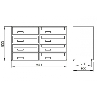 Casellario postale alluminio passante SC6 8 posti alluminio silver da 8 posti - SILMEC