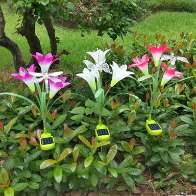 3 pezzi luci solari a led libellula fiore uccello a forma di farfalla luce da giardino multicolore sentiero passerella patio illuminazione esterna