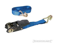 Cinghia da carico con con gancio S ed impugnatura di gomma - 4,5 m x 25 mm Classificata 250 Kg, capacità 800 Kg - Silverline en oferta