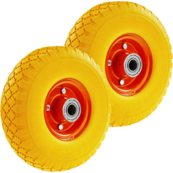 Ruota solida di carriola gialla 2-pack 100 Kg 10x3' 254x76 mm per piattaforme di trasporto - Primematik precio