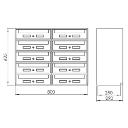 Casellario postale alluminio SC5 10 posti alluminio silver da 10 posti - SILMEC características