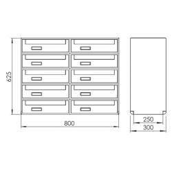 Casellario postale alluminio passante SC6 10 posti alluminio silver da 10 posti - SILMEC en oferta