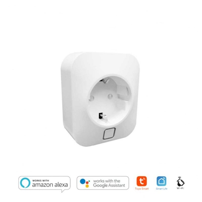 Presa SCHUKO 16A con Lettura Consumo - Smart WiFi compatibile con Alexa, Google e Smartphone - HOMCLOUD