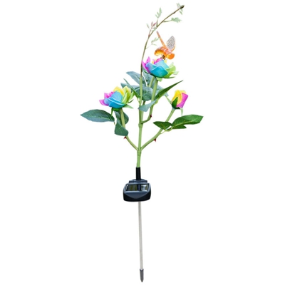 Led Solar Rose Flower Lights Luci da giardino a forma di ape Palo Passerella Patio Illuminazione a led solare Impermeabile Paesaggio alimentato