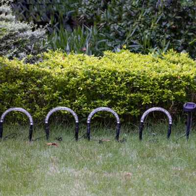 4 pezzi luci solari a led ad arco a forma di ponte da giardino luce multicolore percorso passerella patio illuminazione solare impermeabile