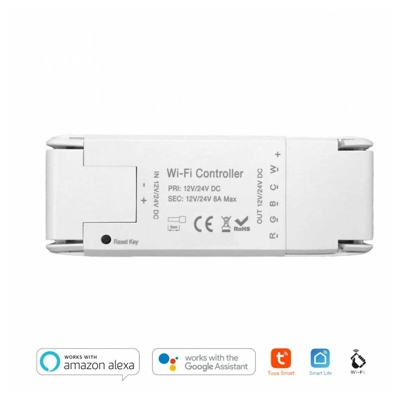 KiWi - Ricevitore WiFi - Controller Universale per Strip Led 12/24V 8A - Smart WiFi compatibile con Alexa, Google e Smartphone
