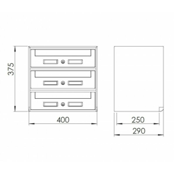 Casellario postale alluminio SC5 3 posti alluminio silver da 3 posti - SILMEC precio