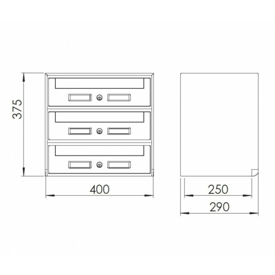 Casellario postale alluminio SC5 3 posti alluminio silver da 3 posti - SILMEC