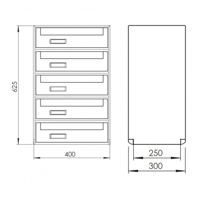 Silmec - Casellario postale alluminio passante SC6 5 posti alluminio silver da 5 posti