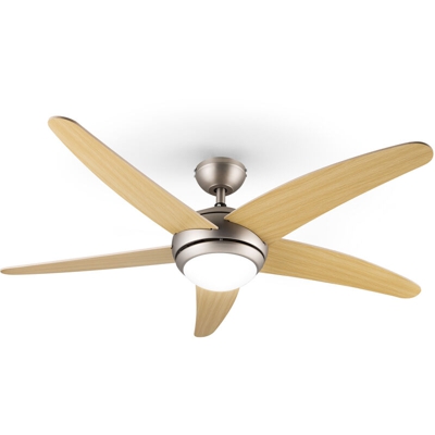 Klarstein Bolero Ventilatore a Soffitto 2in1 134cm Luce 55W Pale in Acero Telecomando