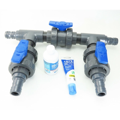 Jardiboutique - Kit by pass in ø 38 mm - colla e spogliarellista extra per piscina.