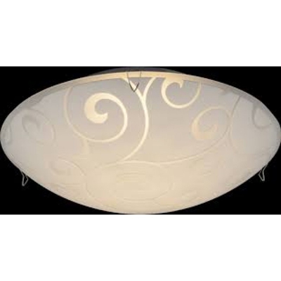 FERDI Plafoniera LED cromo vetro opale con linee decorative GLOBO 48267-8 - GLOBO LIGHTING