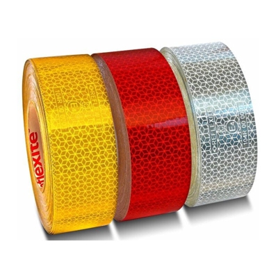 Lem Select - Nastro adesivo rosso retroriflettente 50 m (ogni 50 metri)