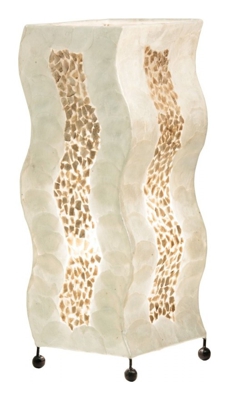 BALI Lampada da tavolo tessuto conchiglia con paralume etnico GLOBO 25822T - GLOBO LIGHTING