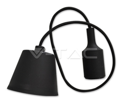 Portalampada Sospensione Silicone E27 Nera Vt-7228 - V-TAC