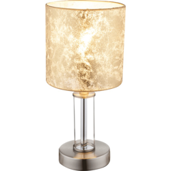 Globo Lighting - LAURIE Lampada da tavolo nichel opaco tessuto oro vetro GLOBO 24648 en oferta