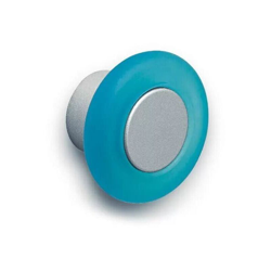 Polideas - Pomolo satinato effetto alluminio con anello azzurro 36x21mm - 024 Forma en oferta