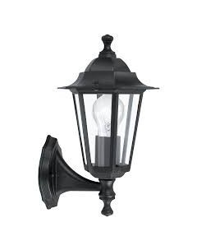LATERNA 4 lampada da parete ascendente nero vetro trasparente 22468 - Eglo en oferta