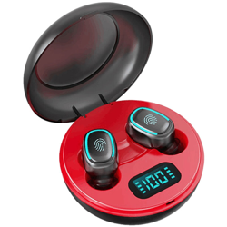 A10 TWS5.0 BT vivavoce auricolare paraorecchie in contatto Resistenza LED sensibile al tocco Binaural altoparlante IPX4 Acqua, Rosso - ASUPERMALL precio