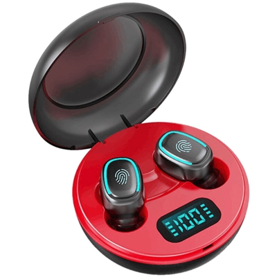 A10 TWS5.0 BT vivavoce auricolare paraorecchie in contatto Resistenza LED sensibile al tocco Binaural altoparlante IPX4 Acqua, Rosso - ASUPERMALL