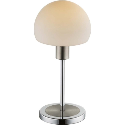 Globo Lighting - TOLOS Lampada da tavolo nichel opaco cromo vetro opale con paralume GLOBO 21944