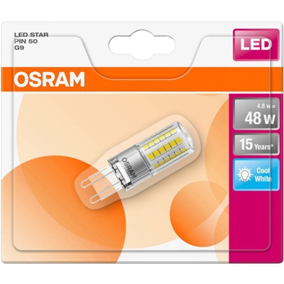 LED (monocolore) Classe energetica: A++ (A++ - E) LED STAR PIN G9 48 4.8 W/4000K G9 4058075271883 G9 Potenza: 5 - Osram