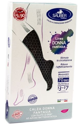 CALZA SAUBER DONNA FANTASIA Q 70 NERO PICCOLA MINI SC BI PROMO 1 PAIO características