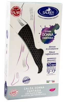 CALZA SAUBER DONNA FANTASIA Q 70 NERO PICCOLA MINI SC BI PROMO 1 PAIO