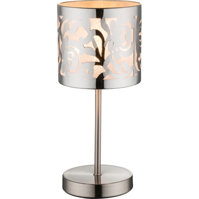 Globo Lighting - BENT Lampada da tavolo nichel opaco paralume cromo decorazione GLOBO 15084T