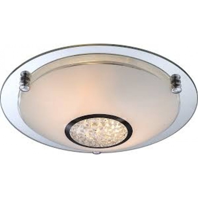 Globo Lighting - EDERA Plafoniera cromo bordo specchio vetro satinato cristalli GLOBO 48339-2