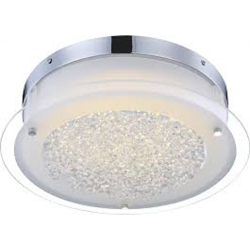 Globo Lighting - LEAH Plafoniera LED vetro satinato con bordo e cristalli trasparenti GLOBO 49315 precio