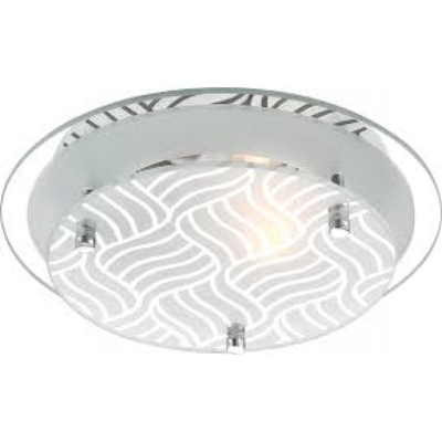 MARIE Plafoniera a soffitto cromo bordo a specchio vetro satinato GLOBO 48160 - GLOBO LIGHTING