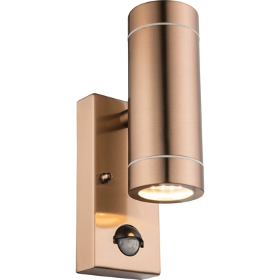 Globo Lighting - PERRY Faretto applique da esterno acciaio rame vetro con sensore GLOBO 32069-2S