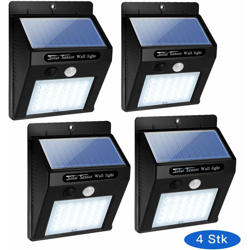 Set di 4 Luci Sensore di Movimento Esterno Luminosa Lampada Solare con LED, Ogni Carico Dura Circa 500 Volte, L'ampiezza di Illuminazione di 25-30 M, en oferta
