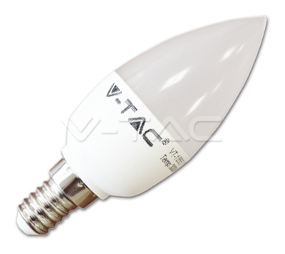 V-tac - LAMPADINA LED E14 6W BIANCO CALDO A CANDELA DIMMERABILE VT-1854D