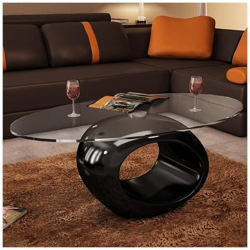 Tavolino Salotto Nero Basso Con Base Circolare en oferta