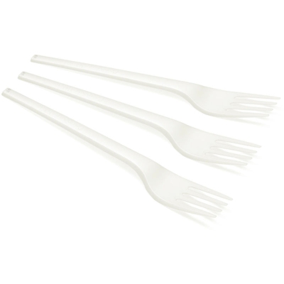 Forchette Monouso Compostabili e Biodegradabili confezione da 15 pz in PLA 100% Fino a 90° STI