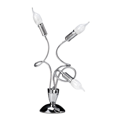 Lampada da Tavolo Flessibile in Metallo Cromato Lucido. 3 luci - Onli
