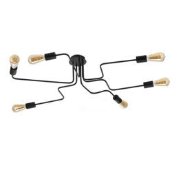 Plafoniera a 6 luci in metallo nero (lampadine non incluse) - Onli precio