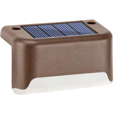 Asupermall - Luce calda per recinzione per scale da giardino solare, lampada con perno per percorso, 1 pezzo, caff