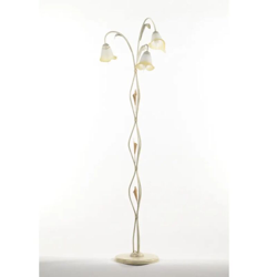 Lampada da terra 3 luci stile classico in metallo avorio spennellato oro - Onli características