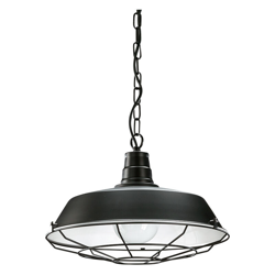 Lampada a sospensione in metallo nero opaco in stile industriale con griglia - Onli en oferta
