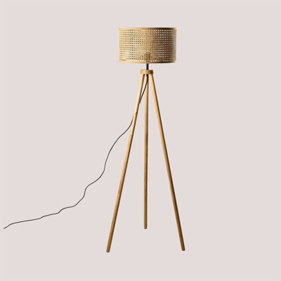 SKLUM Lampada da terra Serri Rattan - Legno di gomma