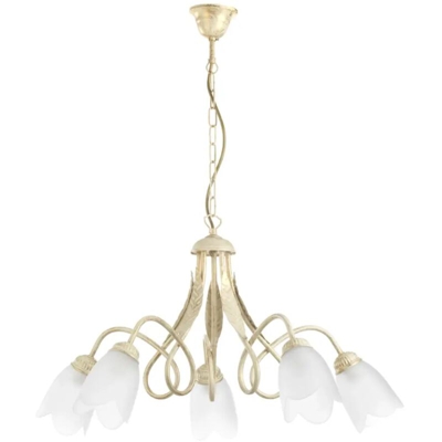 Lampadario 5 luci Doppio Giro Color Avorio - Onli