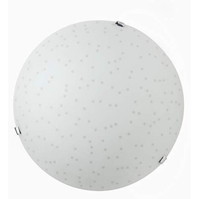 ONLI - Plafoniera Corianolo, Vetro Bianco, 40 X 40 X 18 Cm